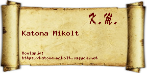 Katona Mikolt névjegykártya